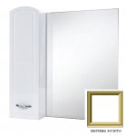 Зеркало-шкаф Bellezza Амелия 70 L белое, патина золото