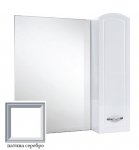 Зеркало-шкаф Bellezza Амелия 70 R белое, патина серебро
