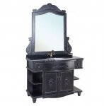 Комплект мебели Bellezza Аврора 115 чёрный/патина серебро