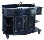 Тумба с раковиной Bellezza Аврора 115 чёрный/патина серебро